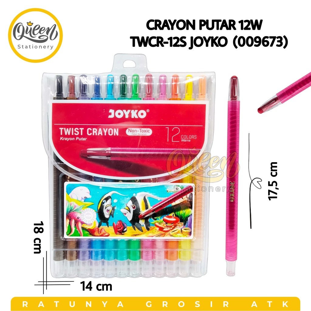 

1 SET CRAYON PUTAR 12W TWCR-12S JOYKO KRAYON TWIST ALAT MEWARNAI (009673)