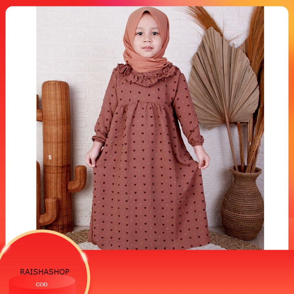 Dungdungkids Gamis Anak Crincle Uragry Balita Syari Nabila 2- 5 Tahun