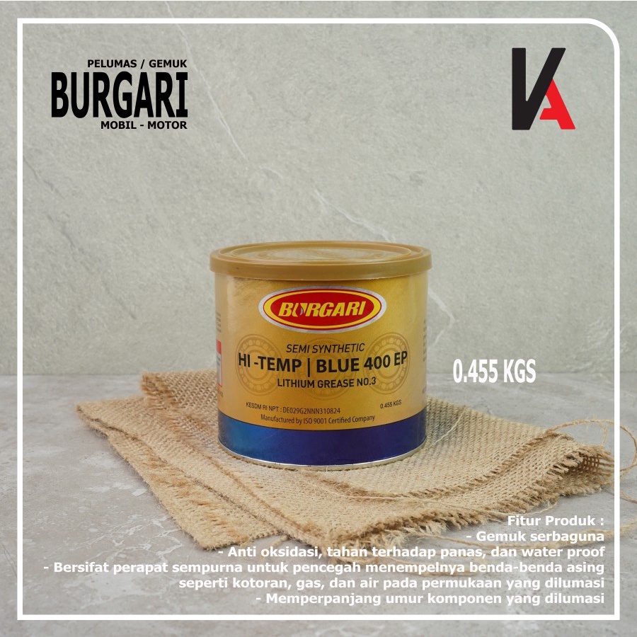 GREASE - STEMPET - GEMUK SEMI SYNTHETIC NO.3GB HI-TEMP 0.455KG BURGARI