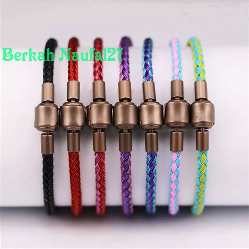 Gelang Tali Kawat Anti Air Waterproof Untuk Charm Liontin Mainan Emas Hongkong