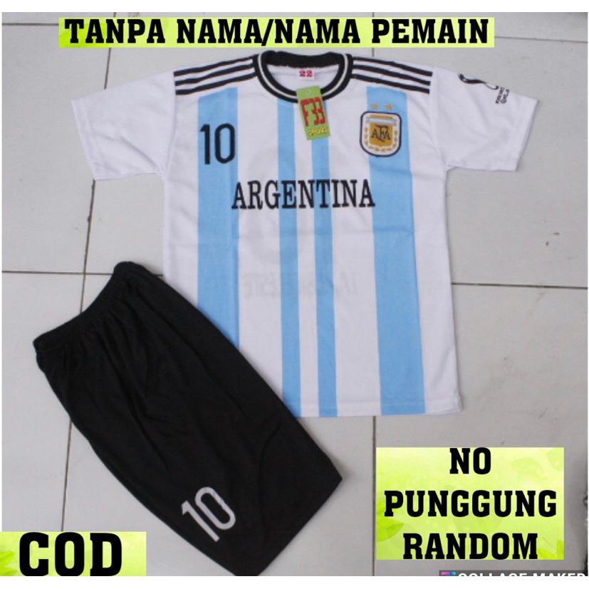 STELAN BOLA ANAK ARGENTINA 3 BINTANG STOK READY USIA 3-14 THN