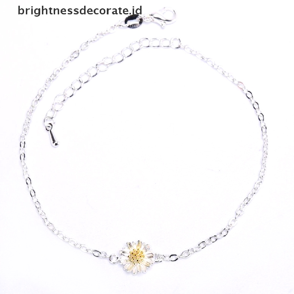 [Birth] Gelang Chian Bunga Daisy Kecil Cantik Simple Charm Gelang Wanita Perhiasan [ID]
