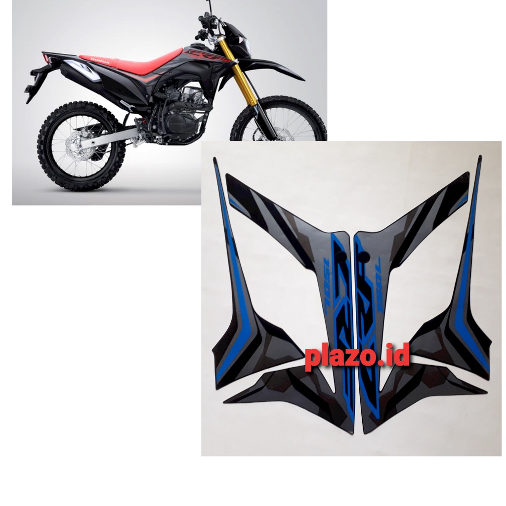 stiker striping body motor honda crf 150l 2019 full hitam-biru