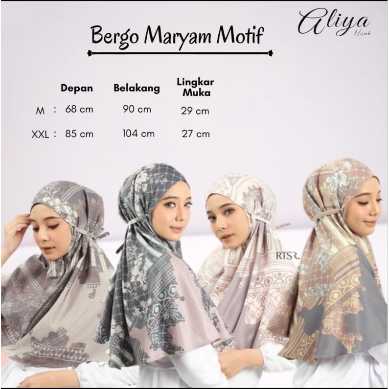 Hijab Bergo Maryam Motif