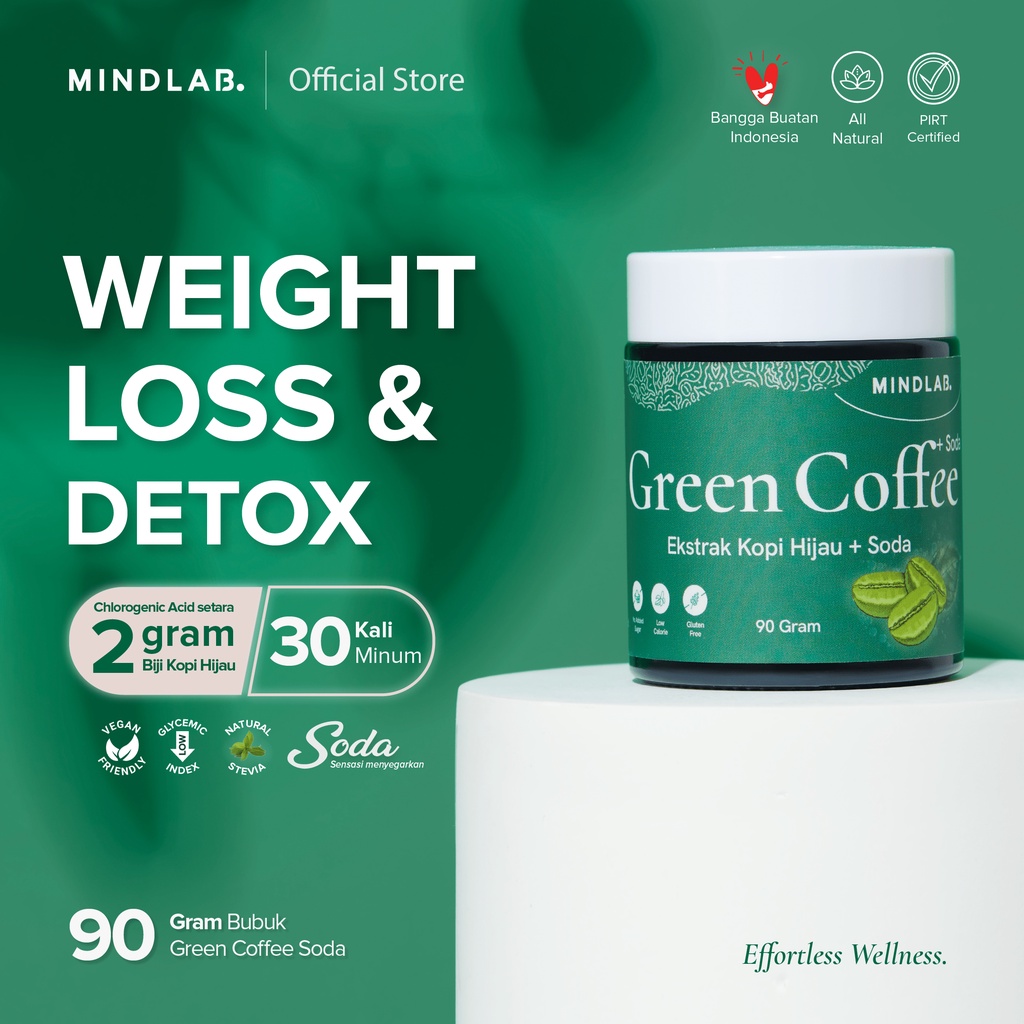 

Kopi Hijau Bubuk Ekstrak 90 Gram - Slimming Alami - Rasa Soda- MINDLAB