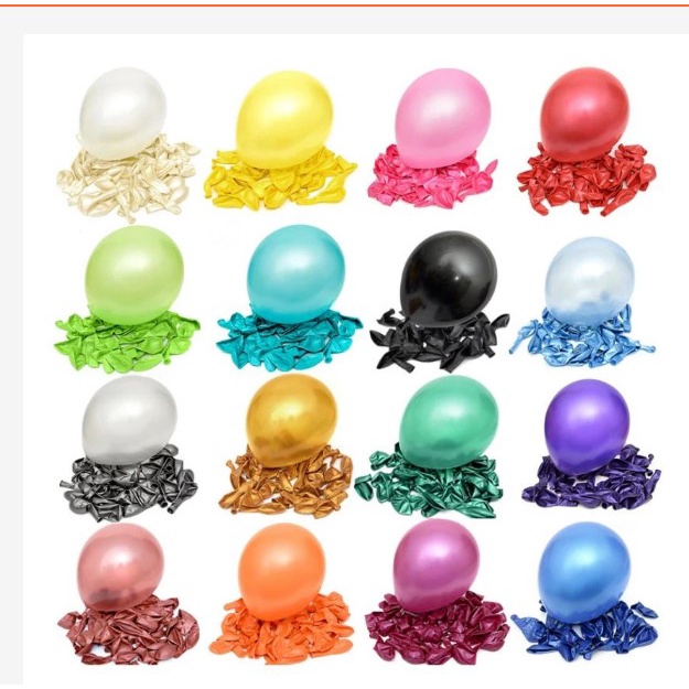 Balon latex metalik / balon polos karet metalik 12inch