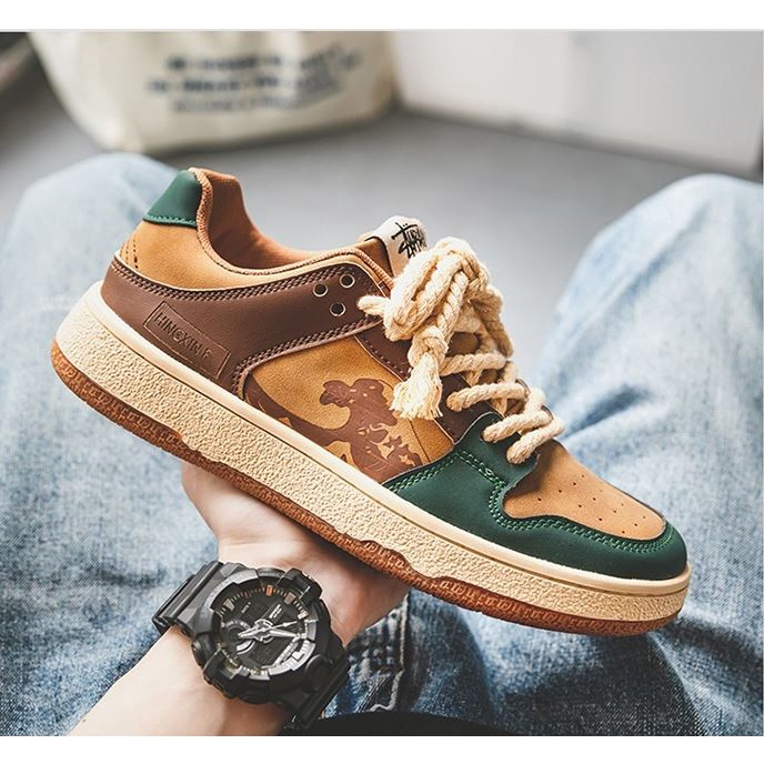 Sepatu Sneakers Pria Ties Brown Import - Sneakers Pria Casual