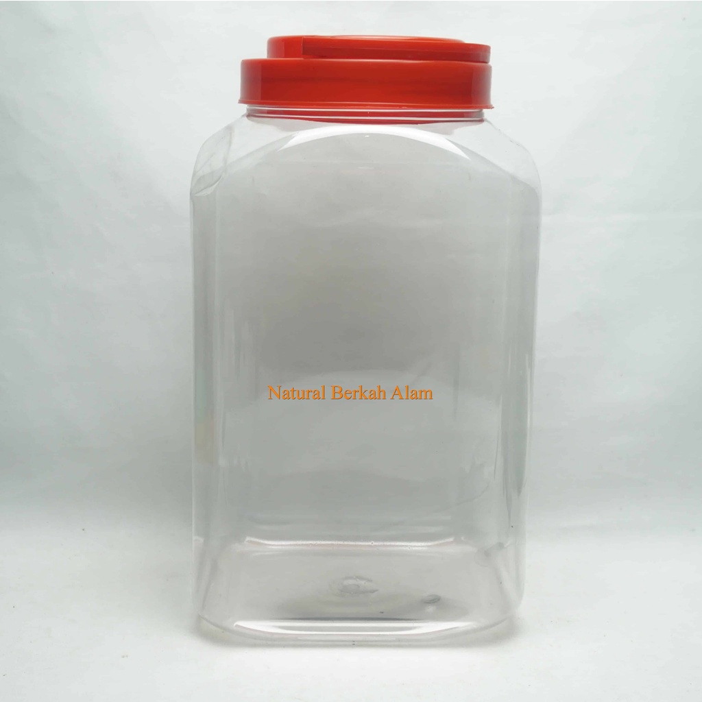Toples Kue Lebaran 4 L Pet Kotak Nat / Toples Plastik / Toples Tutup Plastik / Toples Nastar / Tople