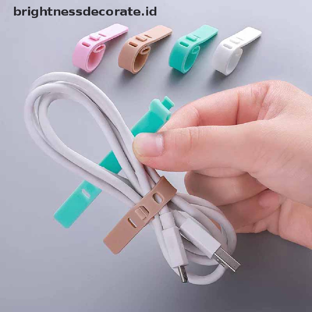 [Birth] 4pcs Penggulung Kabel silicone cable organizer wire wrapped cord line Tempat Penyimpanan [ID]