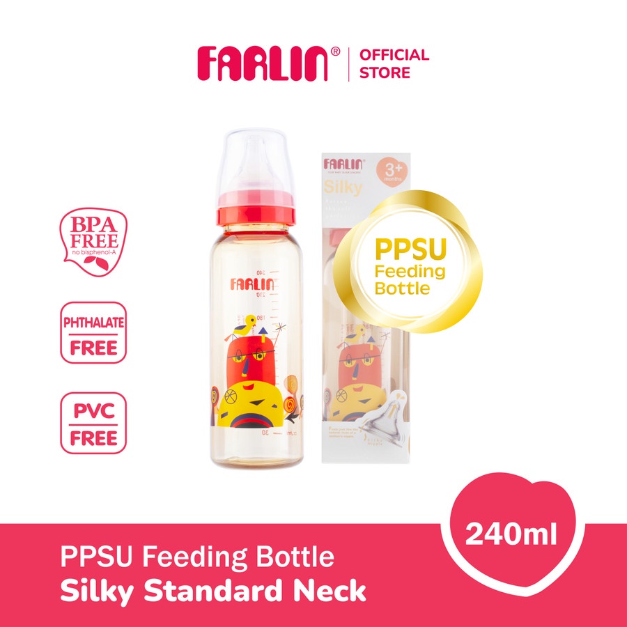 FARLIN Silky PPSU Little Artist Standard Neck Feeding Bottle - 240 ml