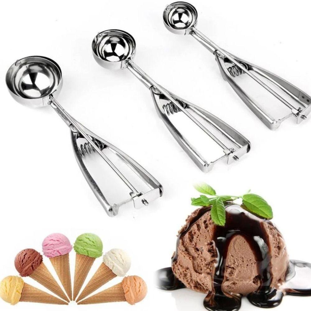 Solighter Sendok Es Krim Aksesoris Dapur Baru Ice Cream Ball Spring Handle