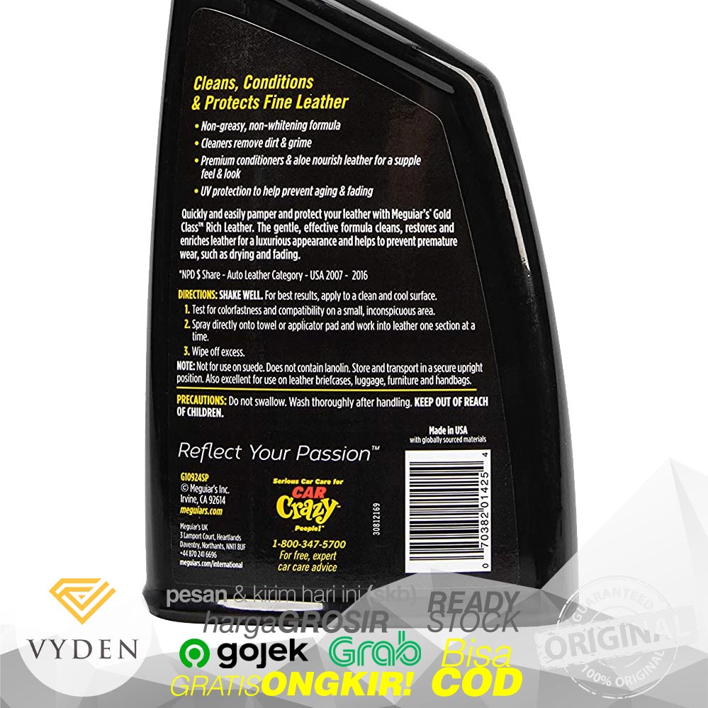 MEGUIARS Gold Class Rich Leather Spray REFILL Pembersih Pelembab Proteksi Kulit