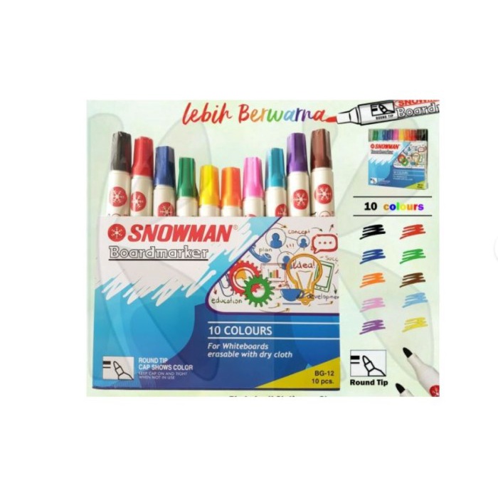 

Spidol Whiteboard Snowman 10 Warna Bg-12