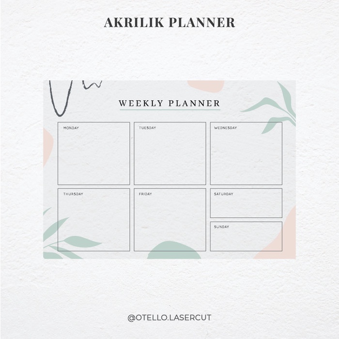 

Tropical - Weekly Planner Akrilik Wall Planner Dinding Papan Jadwal
