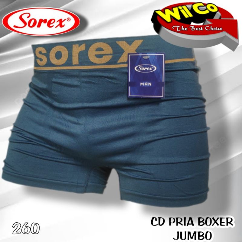 K260D - (DIJUAL PER 2 Pcs) CELANA DALAM PRIA CD BOXER JUMBO PAKAIAN DALAM SEAMLESS SOREX  BB 75 - 100