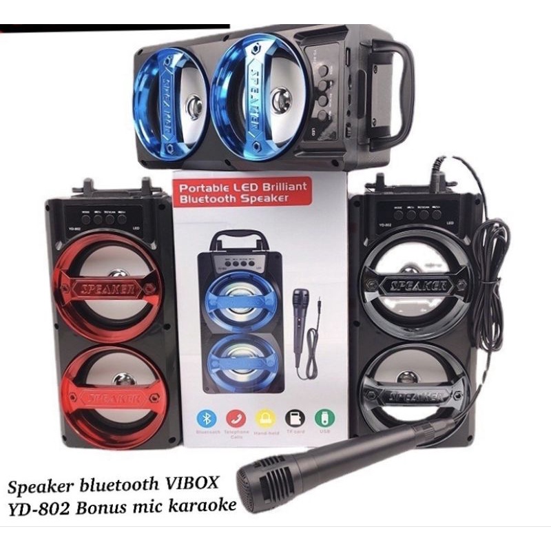 PORTABLE SPEAKER BLUETOOTH YD-802 + BONUS MIC KARAOKE