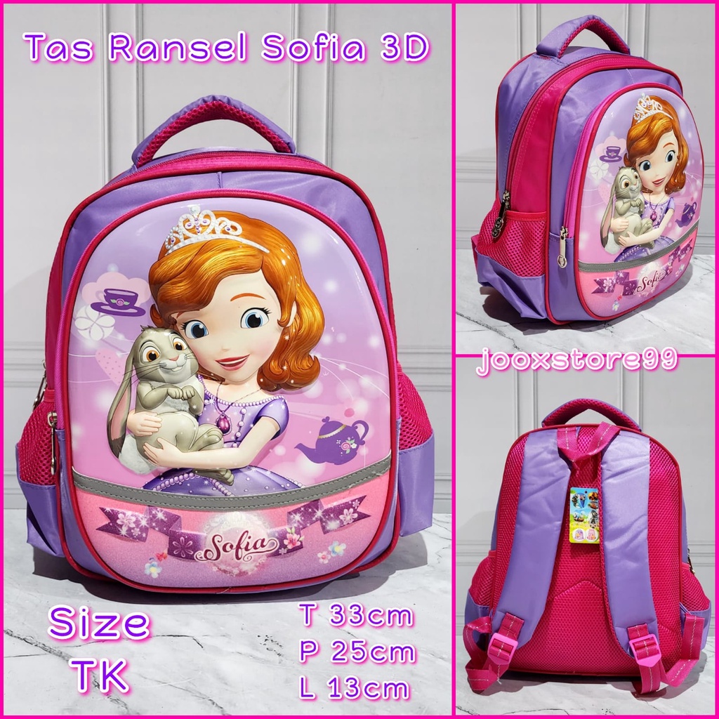 Tas Sekolah Ransel Anak TK Motif Timbul 3D Glossy Tas Gendong Anak Import Backpack Anak Perempuan dan Laki - Laki