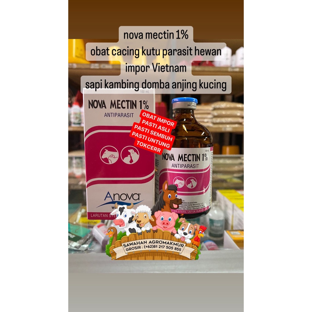 novamectin nova mectin intermectin wormectin ivomec obat cacing scabies gudik kutu hewan sapi kambin
