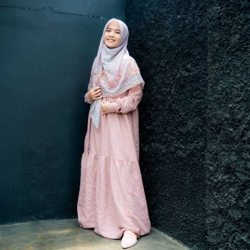 DISKON SALE  BASIC Dress Ori by Kaiyya / Gamis Crinkle Kotak Premium