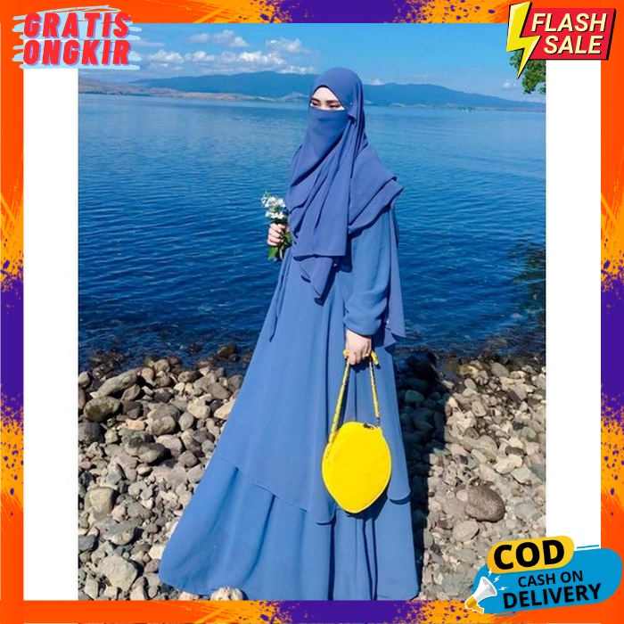 Pakaian Wanita Muslimah Fashion Muslim Remaja Import Jumbo Gamis Syarii Gsmis Syar'I Games Murah Dre