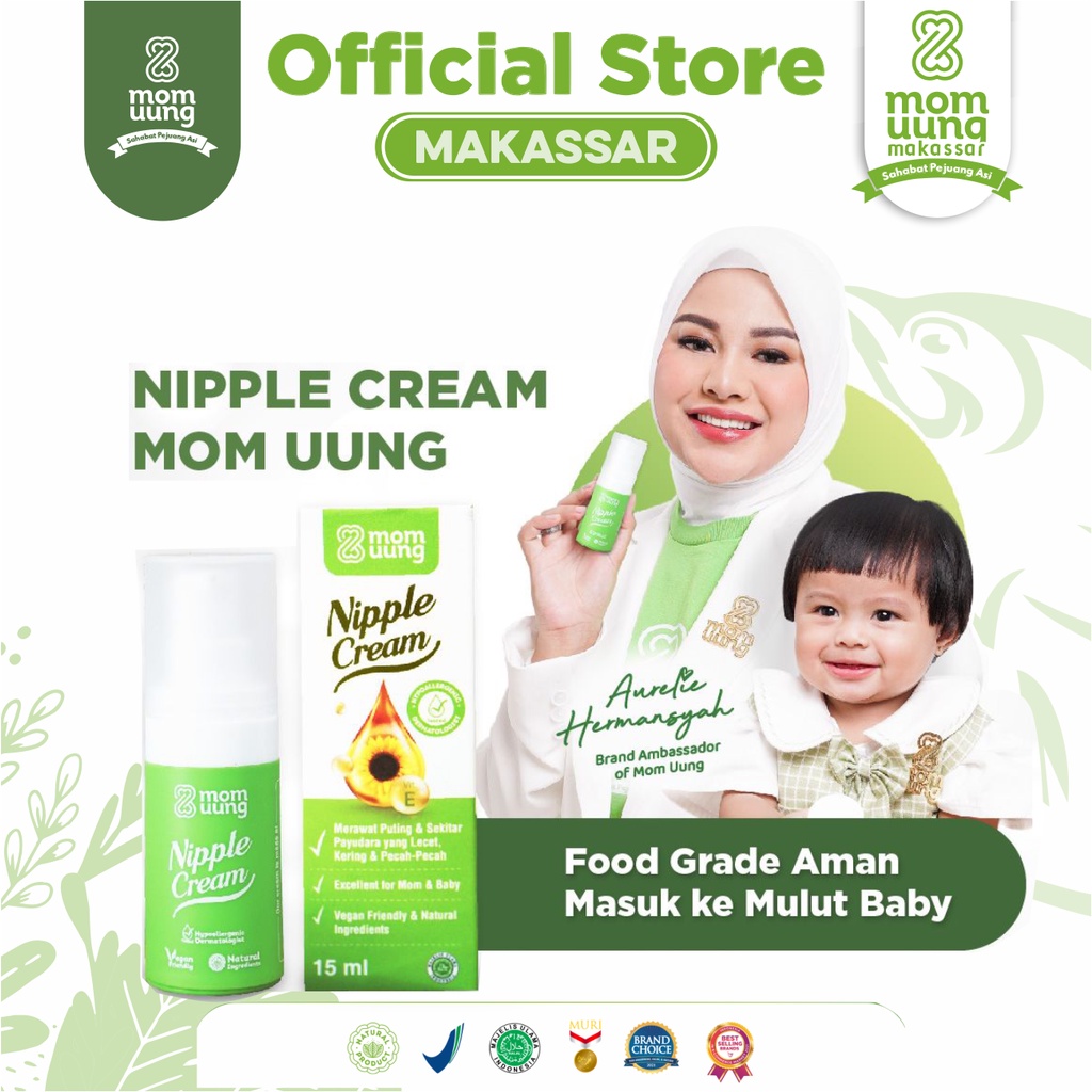 MOM UUNG NIPPLE CREAM NATURAL INGREDIENTS/ KRIM PUTING LECET FOOD GRADE - AMAN MASUK MULUT BAYI/ MOM UUNG MAKASSAR