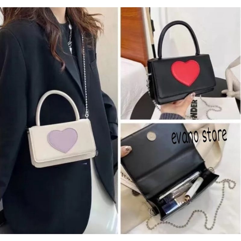 LOVE BAG TAS SELEMPANG MINI/TAS PESTA SLING BAG/TAS WANITA TALI RANTAI