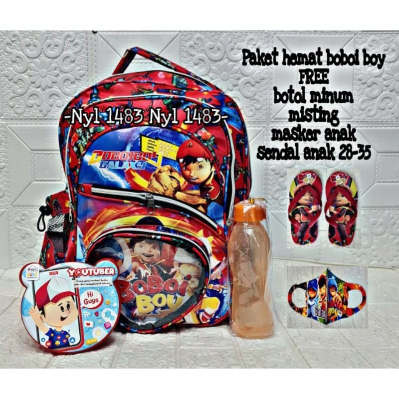 &quot;aurabagss&quot; - Paket Bundle... Beli 1 Dapat Banyak Ransel Anak Laki-Laki Karakter Printing Backpack Anak Sekolah PAUD TK SD Terbaru