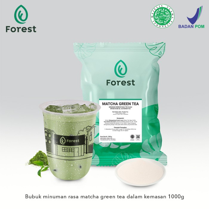 

Bubuk Minuman MATCHA GREEN TEA Powder - FOREST Bubble Drink - POWDR+BUBLEWRAP