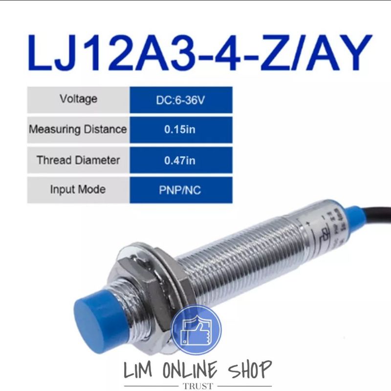 SENSOR PROXIMITY LJ12A3-4-Z/AY PNP NC Inductive 3-Wire 6-36VDC