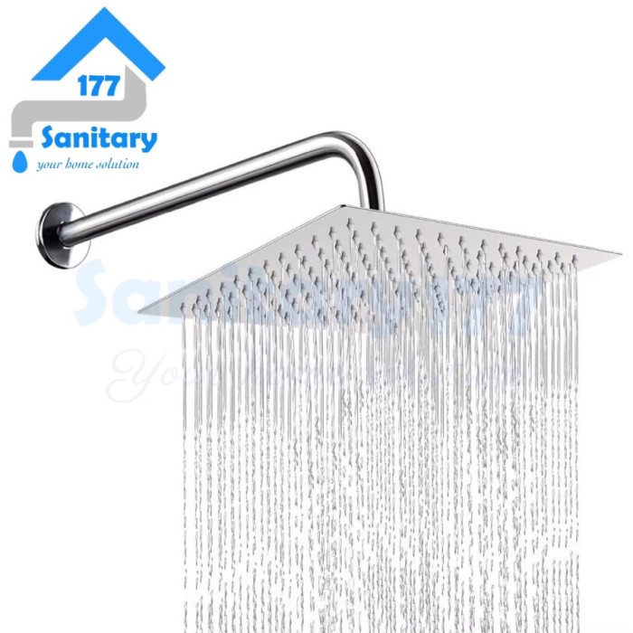 Keso Wall Shower Kotak Slim 10 Inch Stainless-Wall Shower Tanam Tembok Ws10