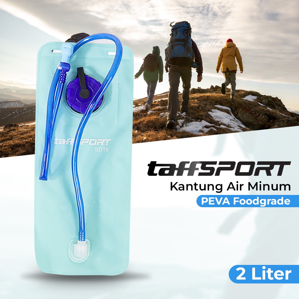 TaffSPORT Kantung Air Minum Sepeda Water Bladder Hydration Backpack 2 Liter - SD16 - Blue