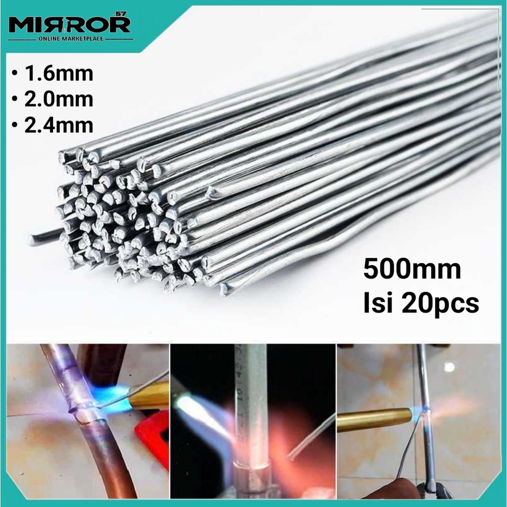 Kawat Las Aluminium Electrode Suhu Rendah 500mm Isi 20pcs