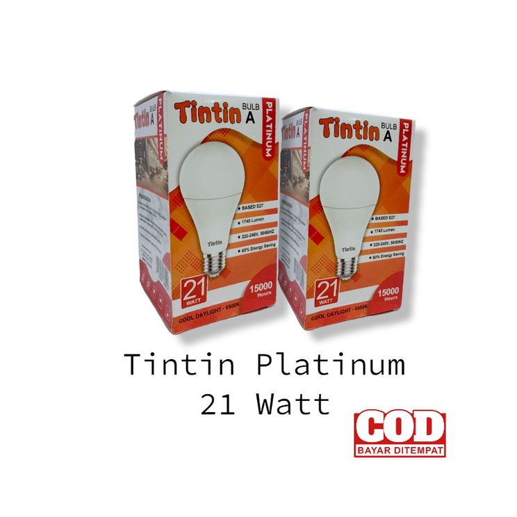 Bohlam LED TinTin Platinum 21 Watt Murah &amp; terang Lampu Hemat Energi