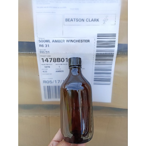 Botol Kaca 500 ML Amber Screw cap Laboratorium