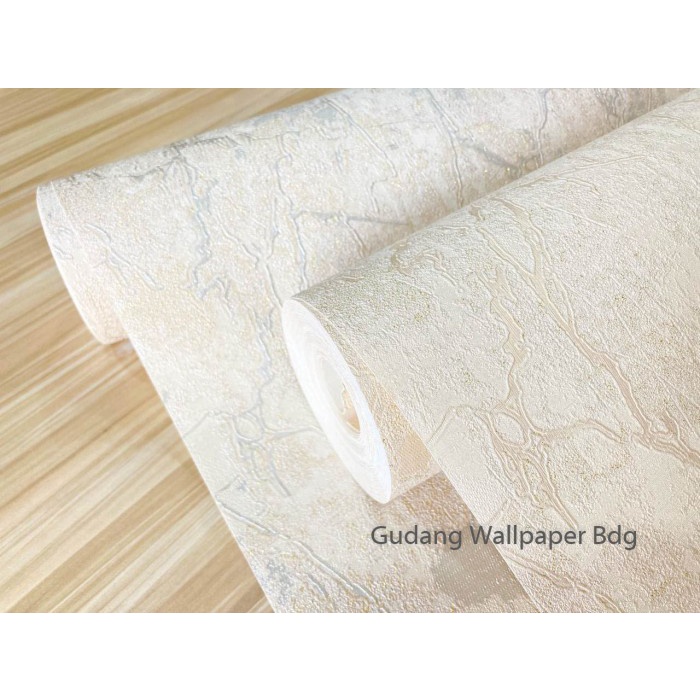 Wallpaper Wallpaper Vinyl Dinding Industrial Semen Retak Glitter Cream Concrete