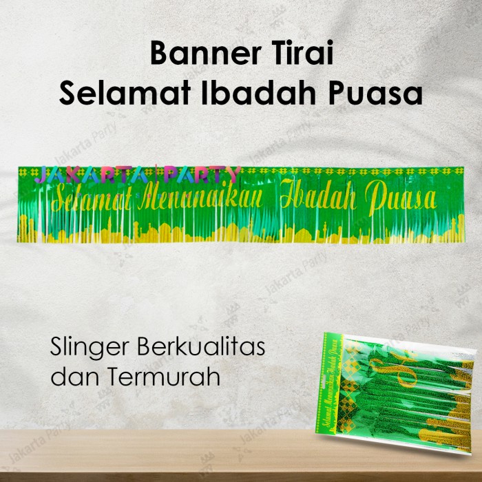 Banner SELAMAT MENUNAIKAN IBADAH PUASA / Dekorasi Ramadhan / Banner Ramadhan / Tirai Ramadhan