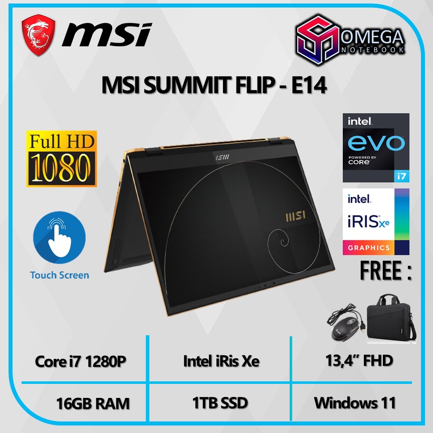 MSI SUMMIT E13 FLIP TOUCH EVO I7 1280P 16GB 1TBSSD IRISXE Window 11 13,4