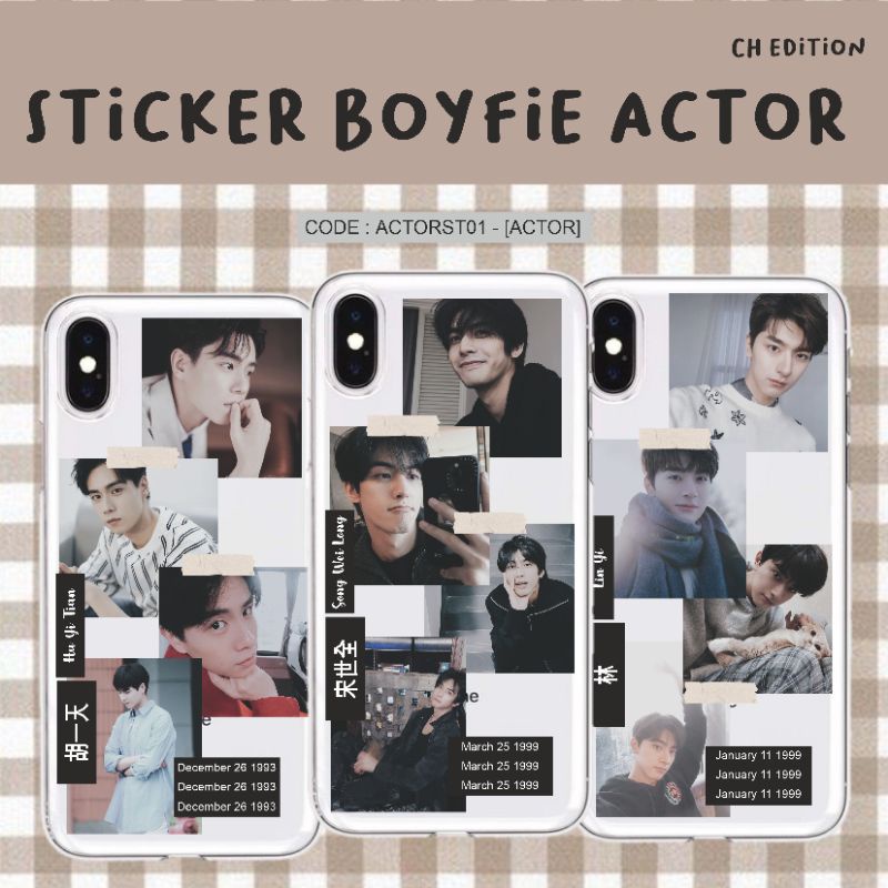 [Minimal pembelian 10.000 bisa mix produk lain]  chinese actor boyfie sticker | Aktor China song wei