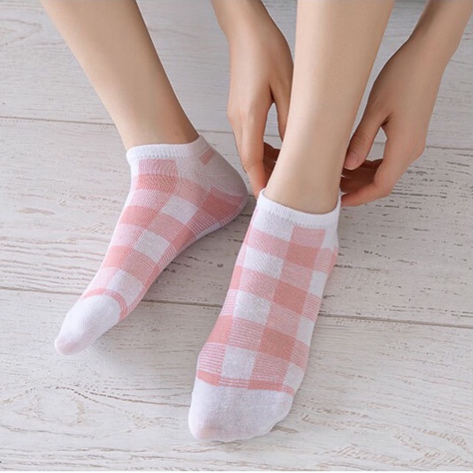 IL - Kaos Kaki Wanita Motif Pink Buah Garis Kaos Kaki Wanita SC-28