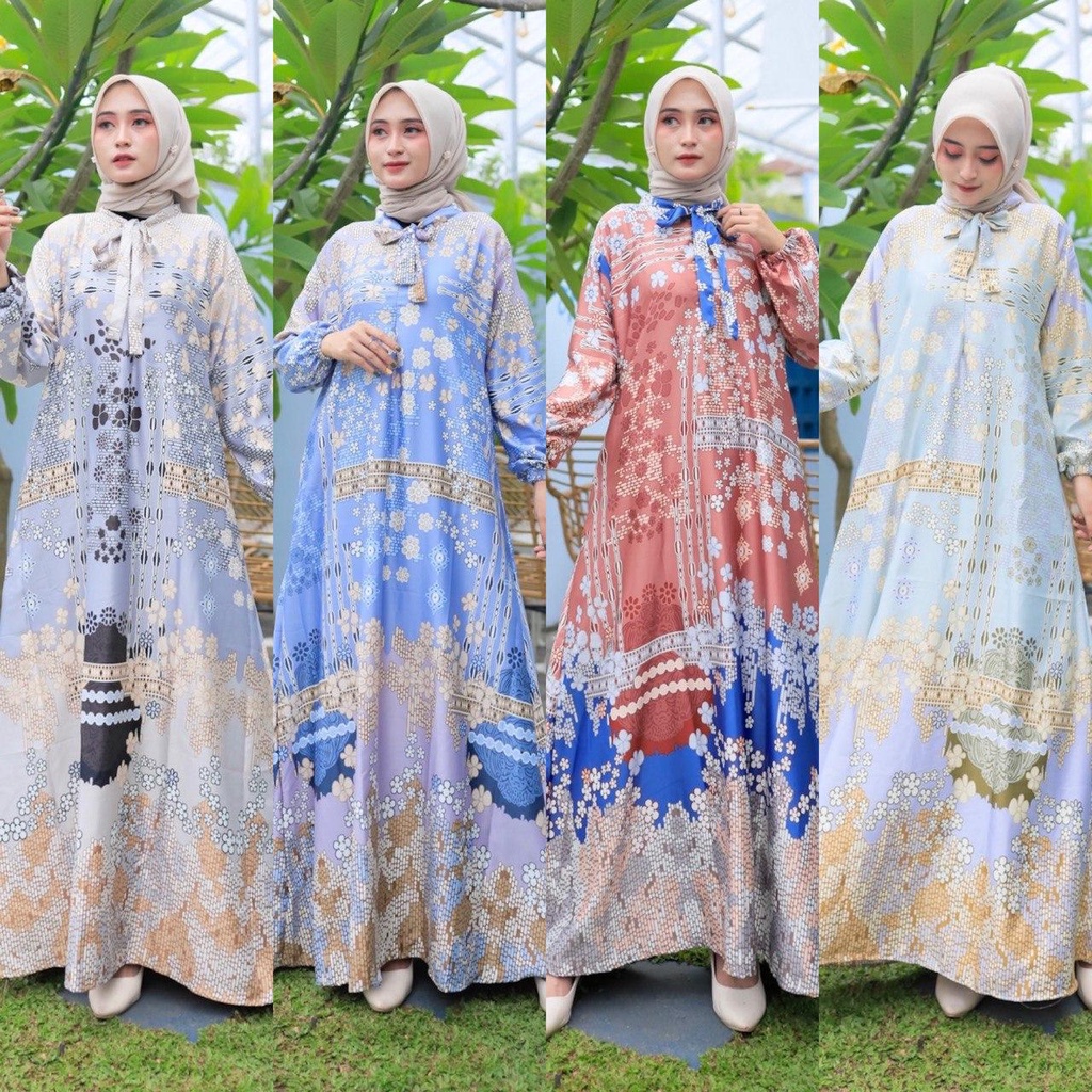 Dress Gamis Zulfina Silky Premium Bunga