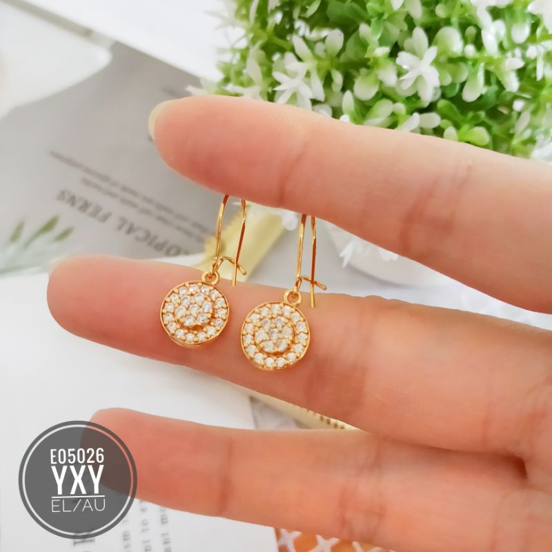 Anting yaxiya permata zircon gold E05026