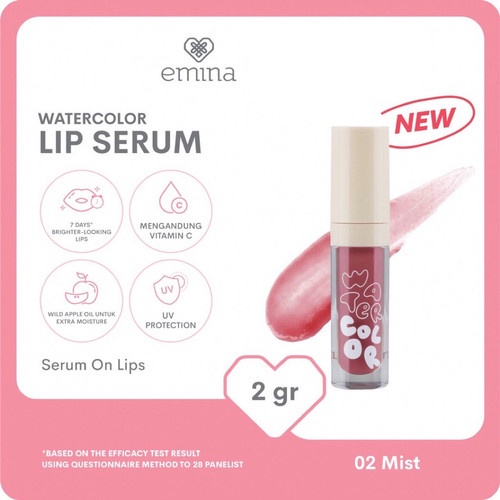 MFI - EMINA WATERCOLOR LIP SERUM 2 GR/ 01 DAWN/ 02 MIST