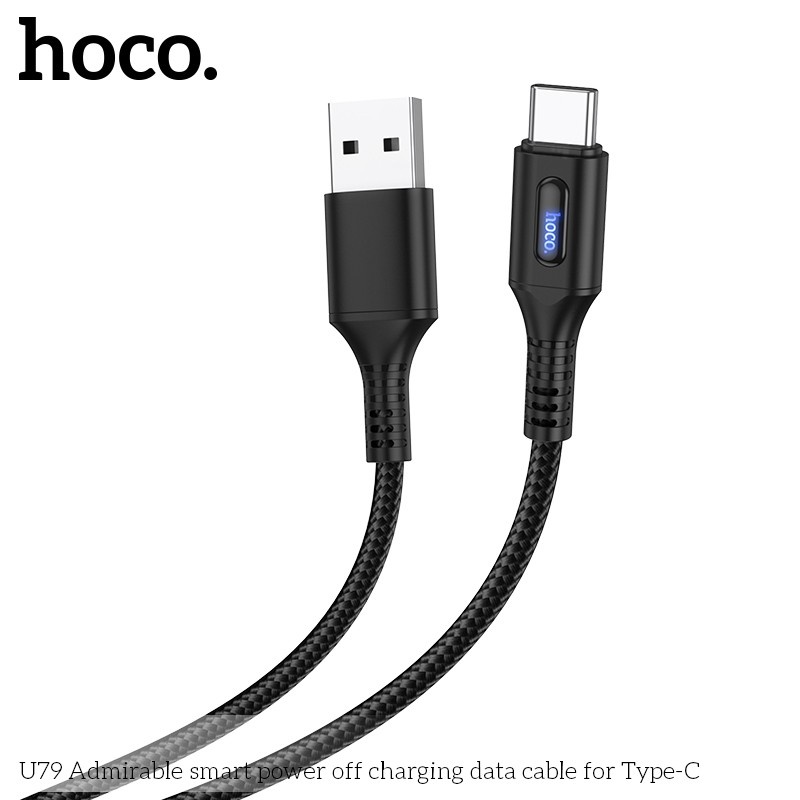 HOCO U79 Micro USB Cable Type C Lightning Smart Power Off Auto Off - Type C