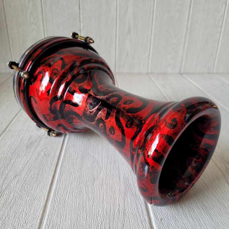 Calti Darbuka Dumbuk Mini Warna Abstrak Merah Ukuran Anak 6 inch Kualitas Terbaik Original