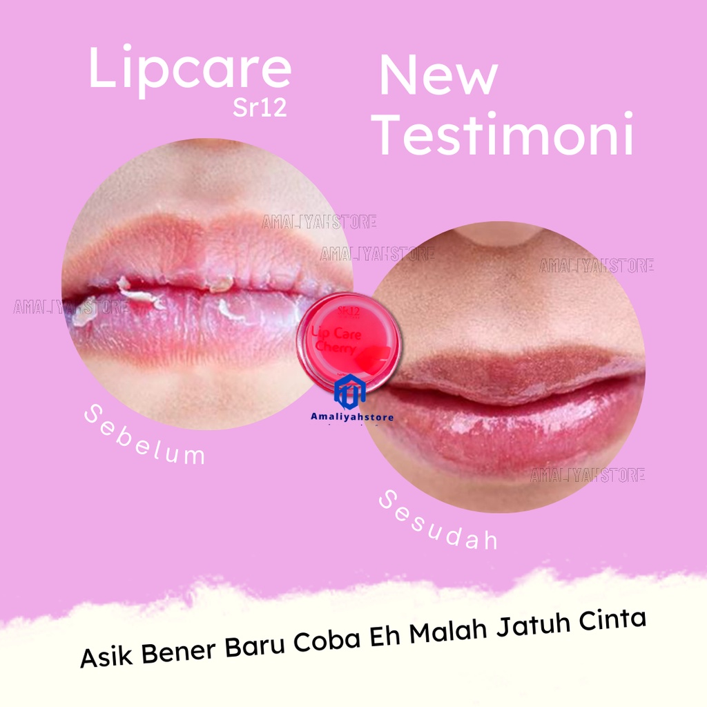 Lipcare Sr12 Cherry Cream Pelembab Pencerah Bibir Hitam Kering Pecah Pecah Pria Dan Wanita Alami Permanen Original Bpom