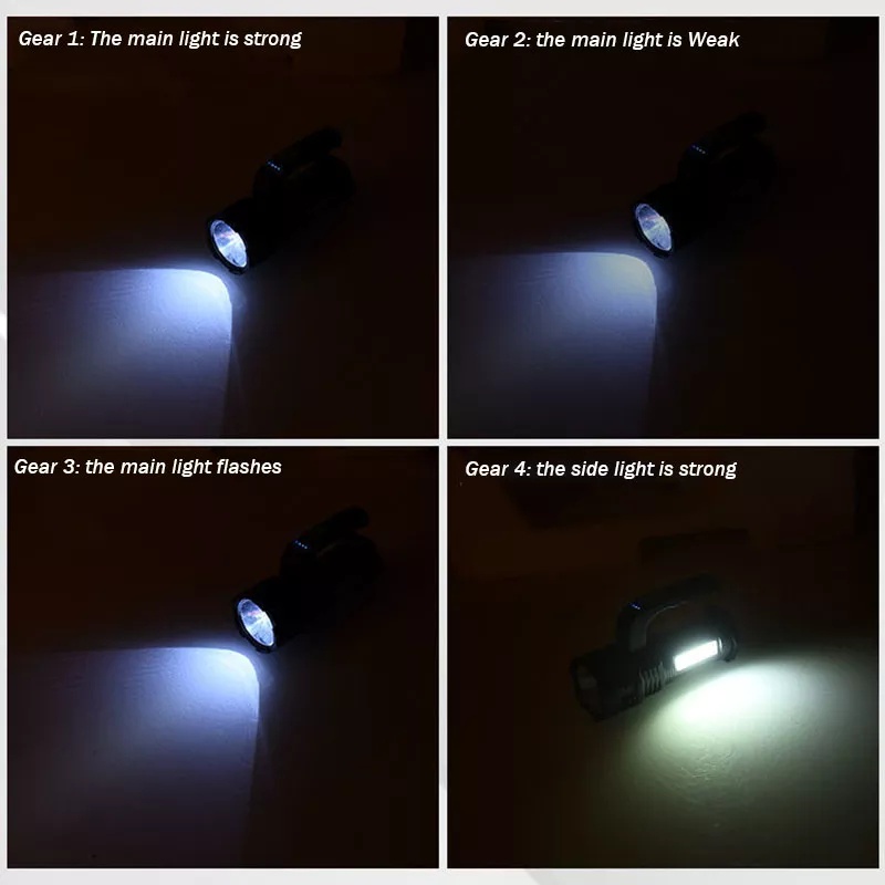 Senter LED 4 Mode Daya Tinggi USB Rechargeable Perlengkapan Outdoor
