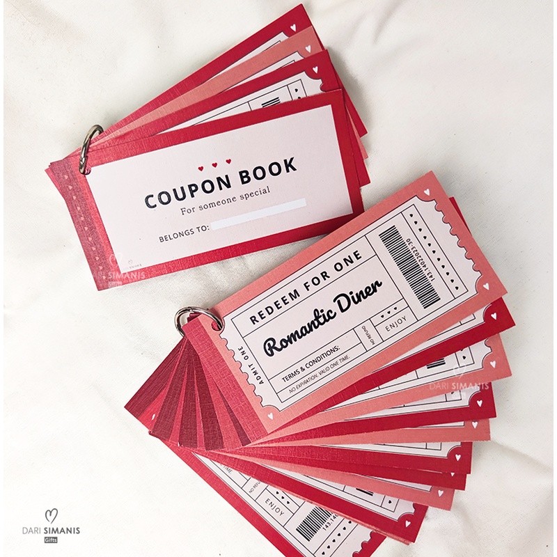 Love Coupon Book - Free Box - love coupon kado valentine hadiah pacar kupon