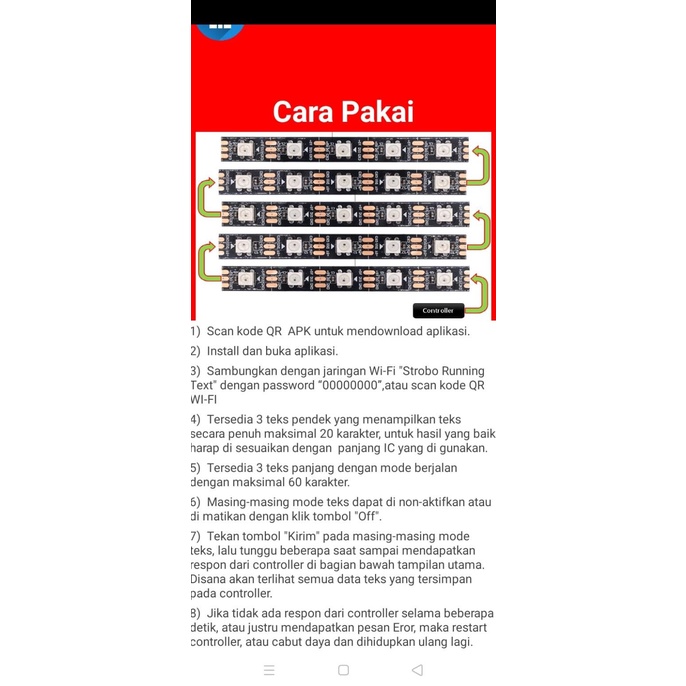 Modul Strobo wave WIFI text V3 12V 5 baris