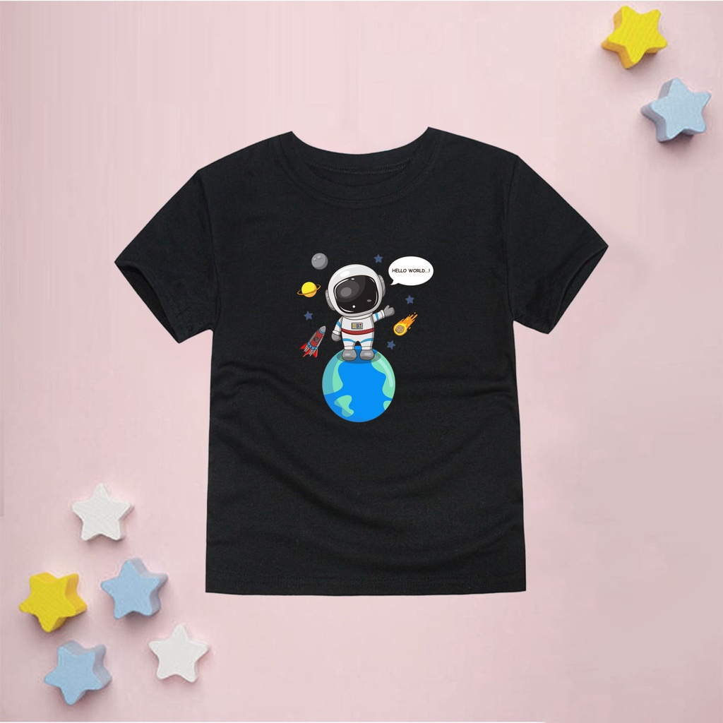 PVJ - Kaos Anak Karakter Astronot Space World Laki-laki dan Perempuan