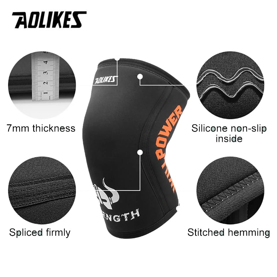 (COD) AOLIKES 7904 Knee Support Pelindung Lutut Knee Pad Dekker Deker Run Gym Fitness